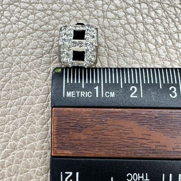 Helzberg Diamonds - White Crystal Black Square Hexagon Charm - Picture 3 of 3